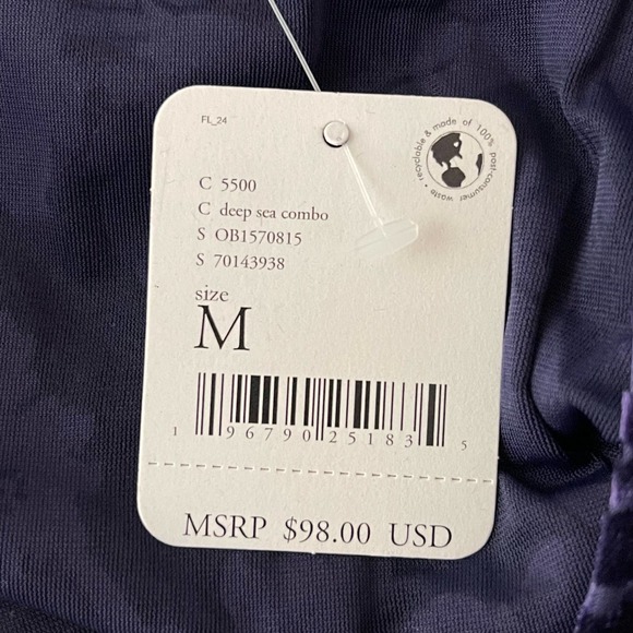 Free People Blue Deep Sea Combo Magic Hour Velvet Burnout Bodysuit NWT Medium - Picture 11 of 11